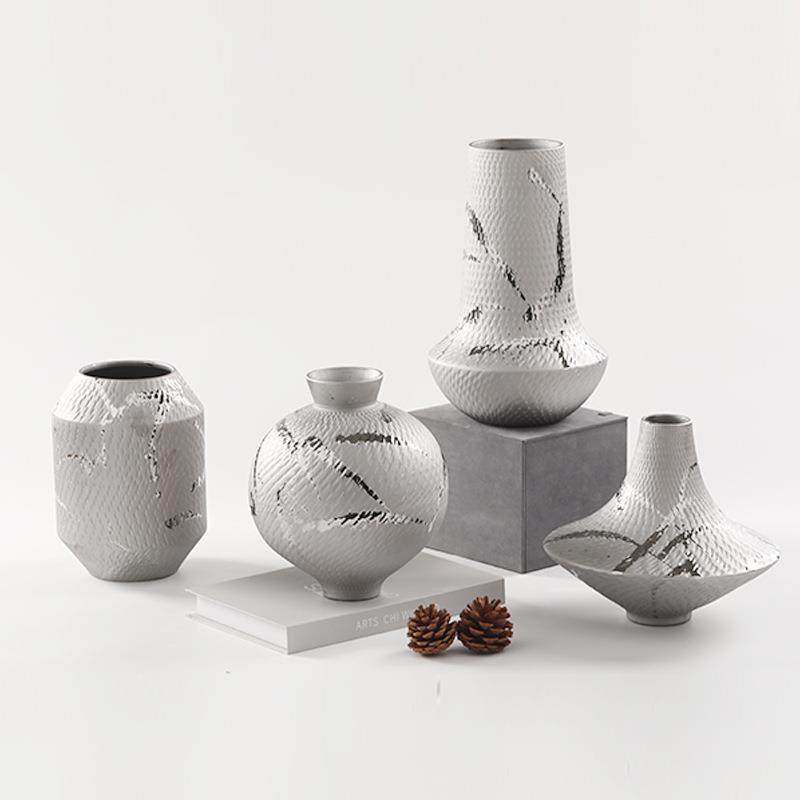 简现代轻奢约陶瓷花瓶跳刀款银色1件套售楼ULY处板0房酒样店家居,橡塑材料及制品,工业陶瓷,淘宝优惠券,粉丝福利购,淘宝优惠卷