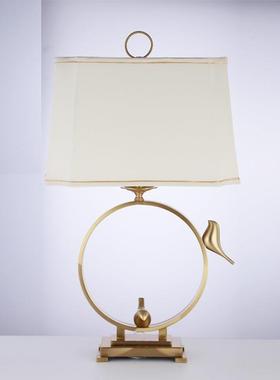 中铜式台灯卧台室床头灯简约创意美式全书房客新79726厅灯酒店房