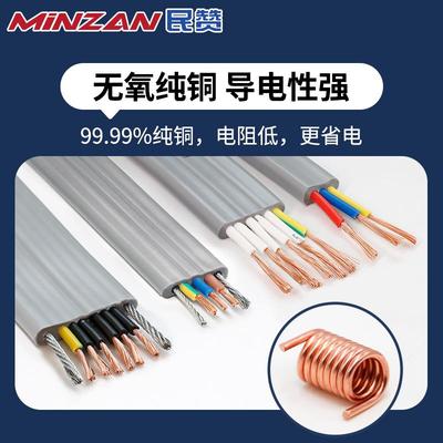 TV平VZNQB电梯行扁电缆随345678芯行车扁线电动伸缩门专用TRVVB