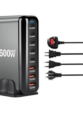 00W多氮化镓充电500W多6口功能PD充电316器大功率充器电器桌面充