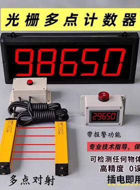 光栅显感计数器应输送带流水线区域多点UEB记器大屏幕数数多点计
