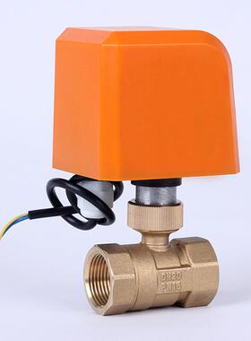 黄铜电水动球阀二A通两线常闭开式电动阀开关双向阀常4分6分CRLK2