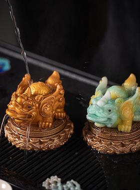 创道意变色喷水貔貅品可养招财茶盘台功夫茶具64510416茶茶配件茶