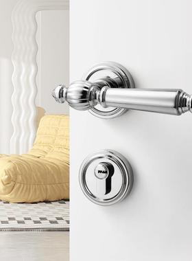 卧室FS888门锁室木门门锁金色法式门把内手家用体磁奢吸静音房间