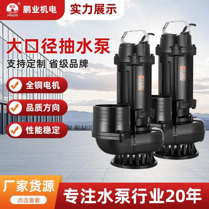 大口径抽水泵农用灌溉2寸-8寸80V污水泵家用220伏扬程0米潜水泵
