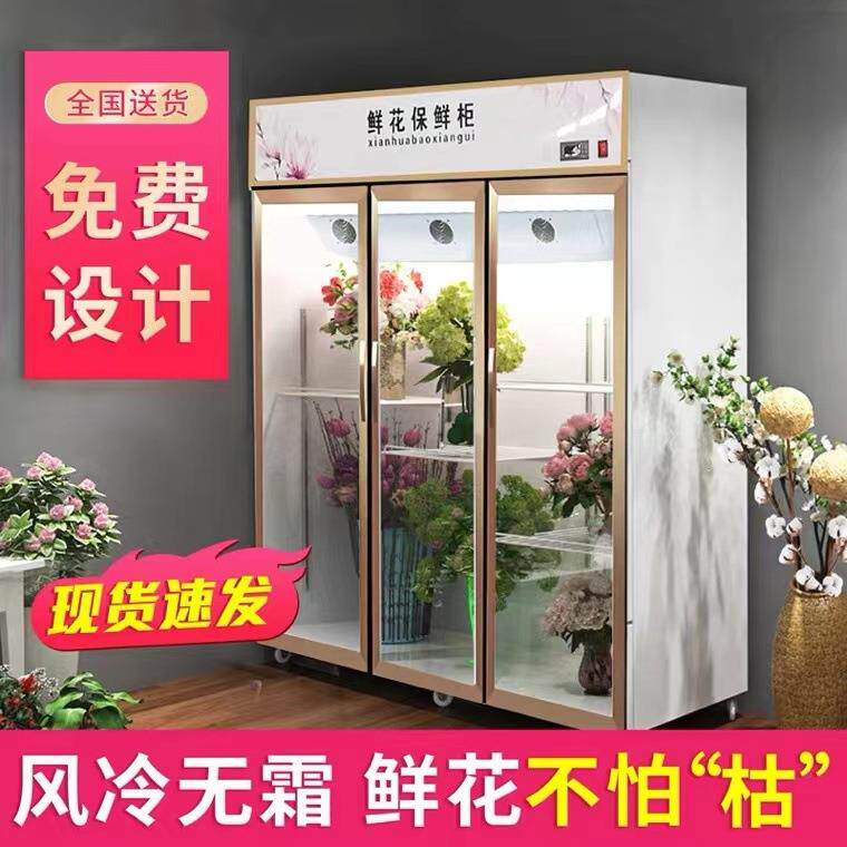 鲜花冷藏柜保鲜风冷立式双门花店花柜鲜花店商用展示柜冷藏柜冰柜