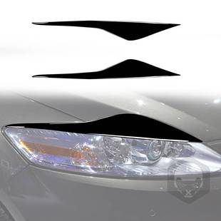 适用于福特蒙迪欧07-13款MK4灯眉外饰改装件钢琴黑亮黑色大灯灯眉
