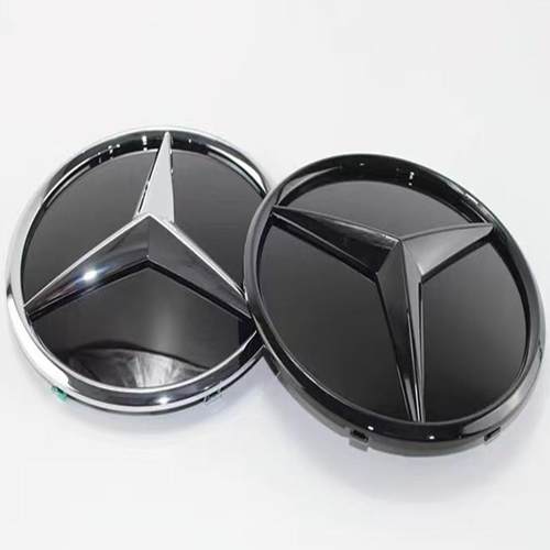 适用奔驰C级CLAGLCGLEGLSAB级E级W205改装立体镜面中网大车标
