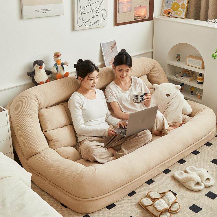 懒人沙发单人可躺可睡卧室小沙发床边榻榻米人类狗窝双人靠背一体