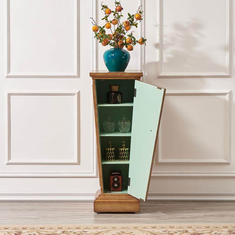 至高美法式复古彩绘家具客厅花盆架储物柜绿植架子罗马柱花架单门