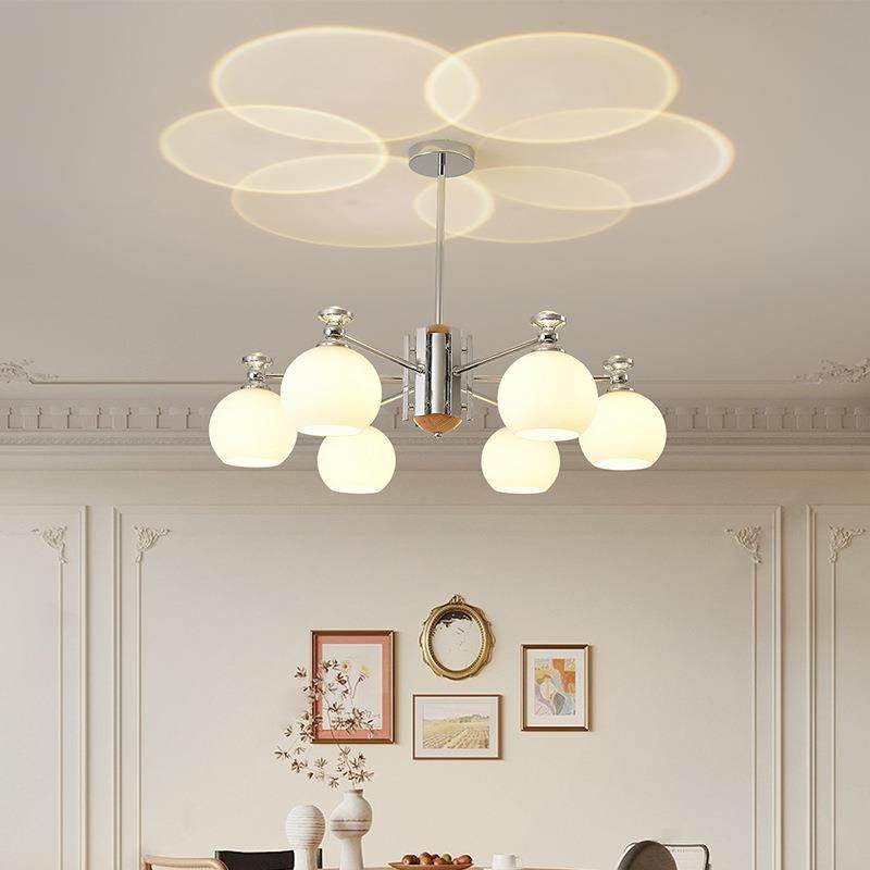 中古vintage北欧复古客厅柿子吊灯设计师房间卧室餐厅奶油灯具