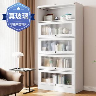 2026书架落地客厅防尘带玻璃门置物架展示家用储物收纳柜学生马年