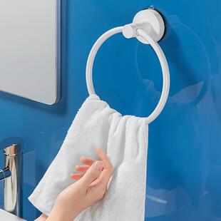 5ZV7挂毛巾架免打孔吸盘毛巾环卫生间置物挂架浴室儿童挂钩宿