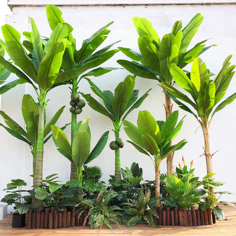 大型仿真芭蕉树绿植落地树盆栽假椰子树酒店装饰热带植物香蕉假树