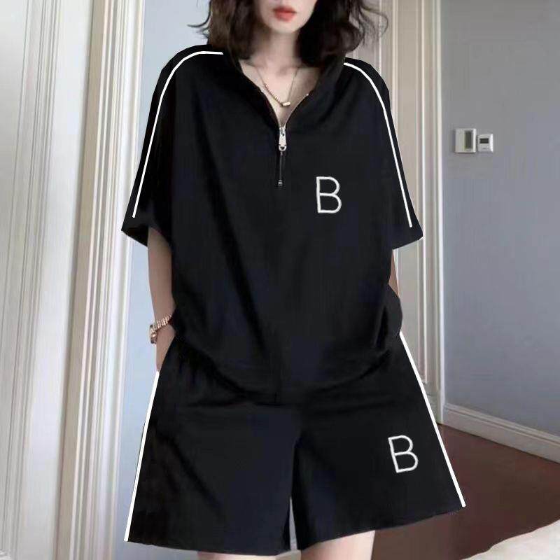 纯棉运动服套装女夏季新款韩版宽松胖mm显瘦休闲套装大码两件套潮