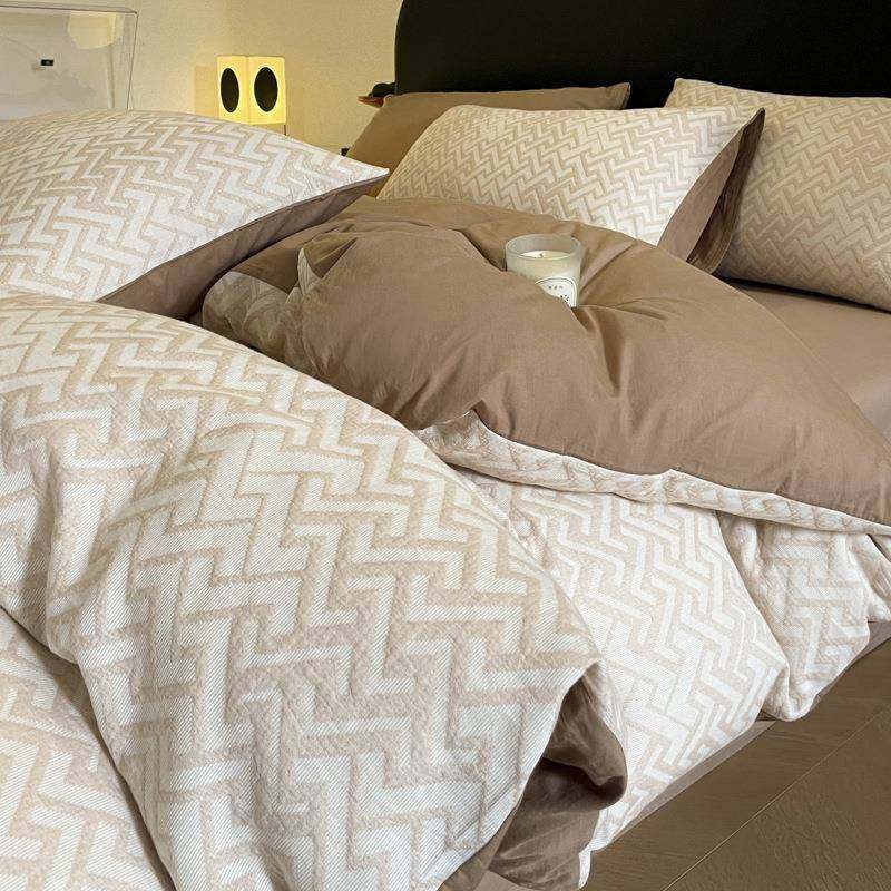 A类全棉三层纱床上四件套简约纯棉高级美拉德被套罩床单秋冬床品3,3C数码配件,其它配件,淘宝优惠券,粉丝福利购,淘宝优惠卷