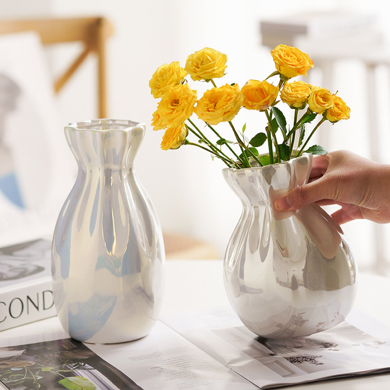轻奢创意花瓶陶瓷水养北欧风高级感创意客厅餐桌干花插花装饰摆件,鲜花速递/花卉仿真/绿植园艺,花瓶,淘宝优惠券,粉丝福利购,淘宝优惠卷