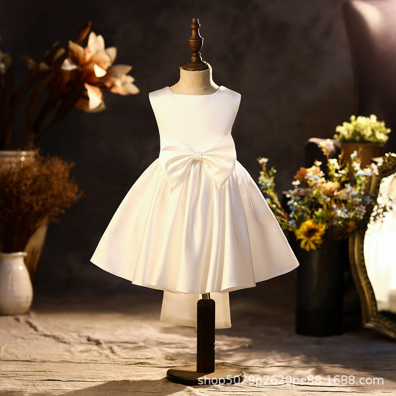 周岁礼服裙婚礼小女孩蓬蓬裙花童公主裙女童连衣裙儿童高端晚礼服