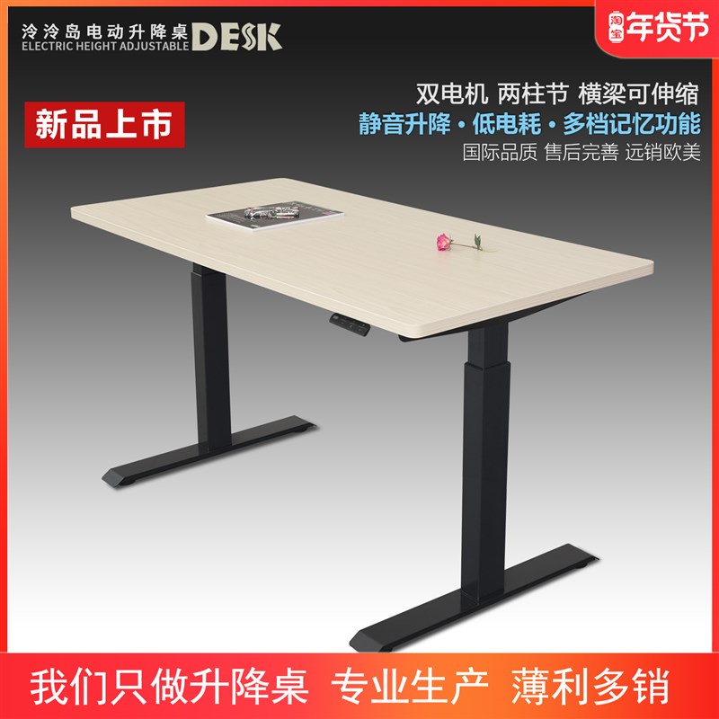 泠泠岛经济型小空间可调节高度站立桌简约学生电动升降健康桌
