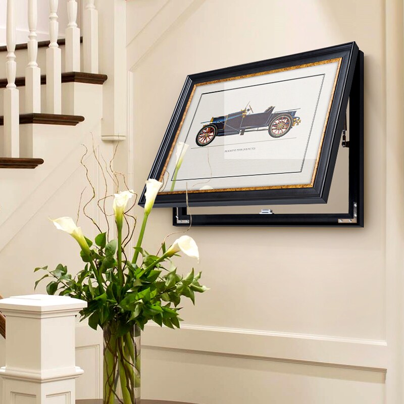 简美欧式电表箱多媒体美式装饰画配电箱挂画液压杆汽车线盒壁定做