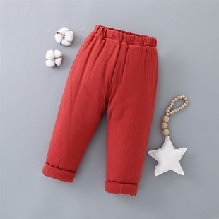 男女童棉花棉裤加厚冬季保暖裤子儿童秋冬棉服宝宝冬加棉冬装外穿