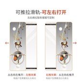 隐藏式 饰画鹿暗藏隐形可关闭遮挡镜子超薄轻奢 穿衣镜推拉全身镜装