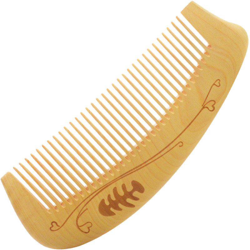 郎府小叶黄杨木梳子雕花工艺款便携细齿梳顺发梳包包梳礼品梳造型