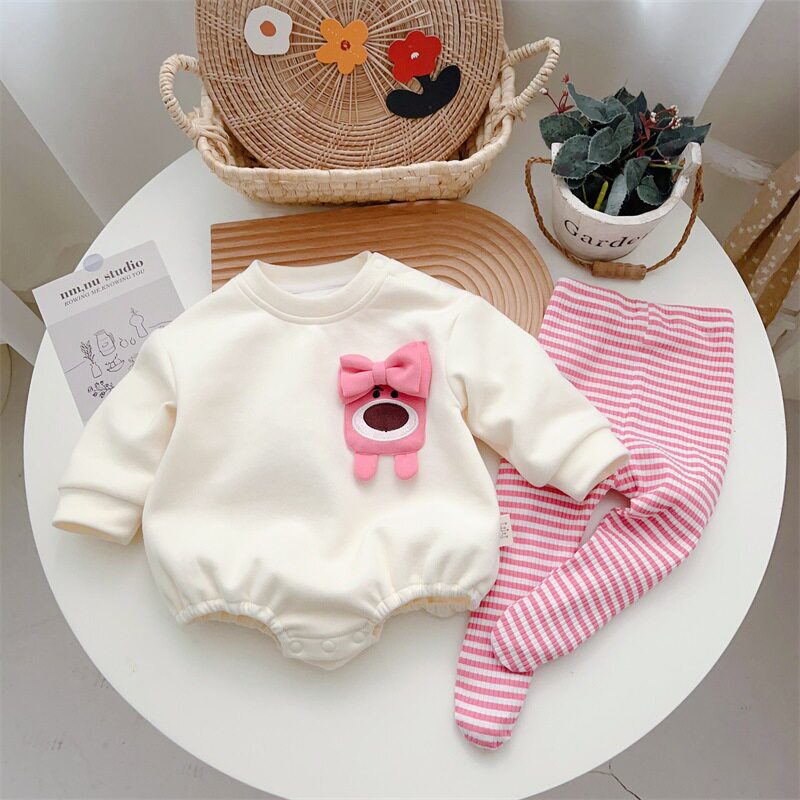 婴儿衣服女宝宝春装包屁两件套装公主超萌洋气网红外出春秋季一岁