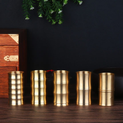 纯铜香道收纳瓶香篆工具7件套拉丝封釉竹节小蛮腰铜瓶香铲香勺