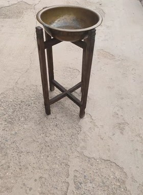 民俗老物件老洗脸盆架老脸盆架子民间老旧货婚庆喜事用具怀旧收藏