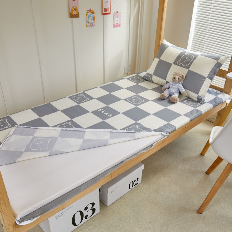 学生全包床笠拉链款床垫套棉加绒宿舍单人床垫保护罩AB面四季可用