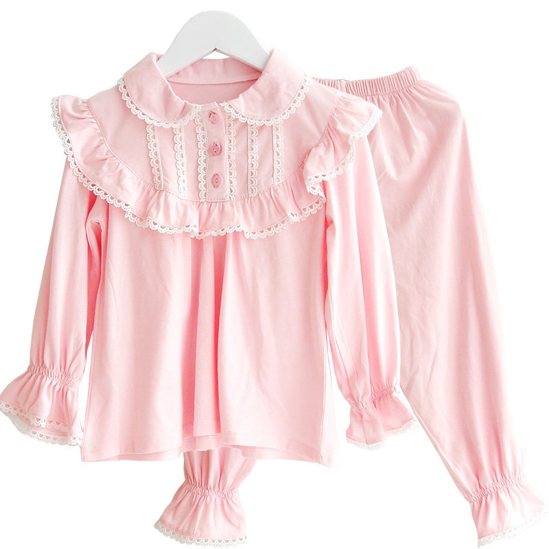 儿童睡衣女童薄款纯棉宫廷公主宝宝母女睡衣亲子装家居服女孩套装