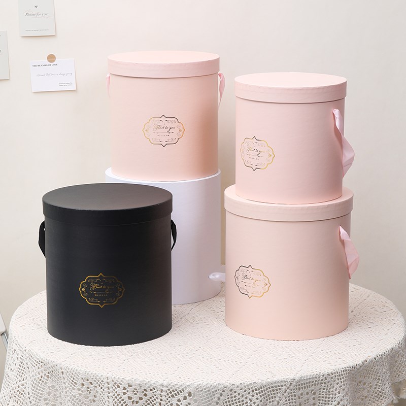 花艺抱抱桶手提插花盒花束diy礼物礼品花桶鲜花花盒花艺花店资材