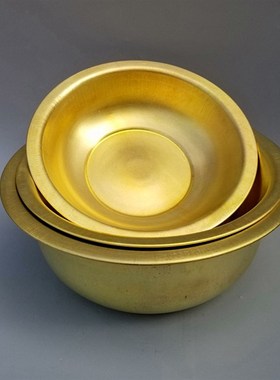 手工加厚铜盆锻造黄铜脸盆大婚嫁妆盆SPA足浴洗泡脚盆洗pp老铜盆