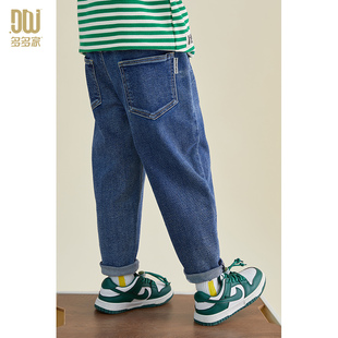多多家童装男童牛仔裤春季简约儿童裤子2023新款弹力长裤中大童潮