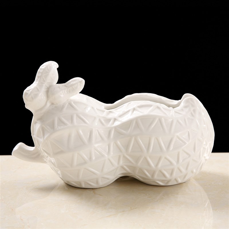 客厅花瓶摆件荷叶酒柜电视柜房间陶瓷装饰品摆件结婚礼物