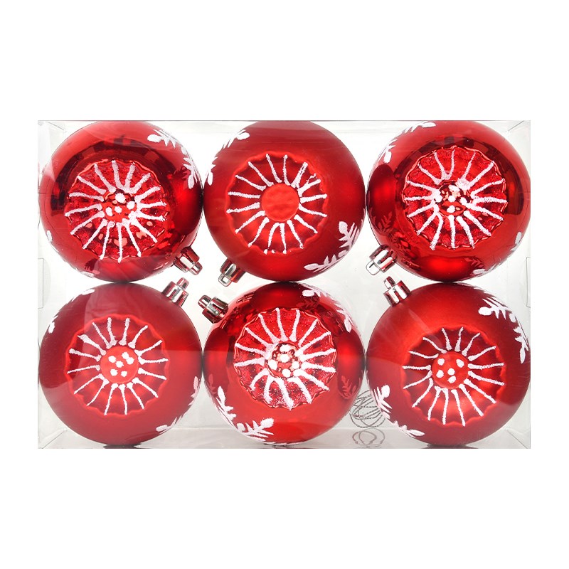 圣诞装饰8-10CM塑胶球吊饰居家圣诞树装扮吊球橱窗场景布置彩绘球