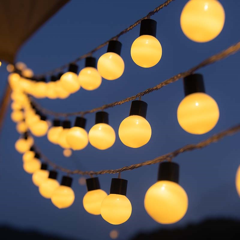 帐篷天幕氛围布置圆球小彩灯闪灯串串灯LED户外露营防水装饰灯带