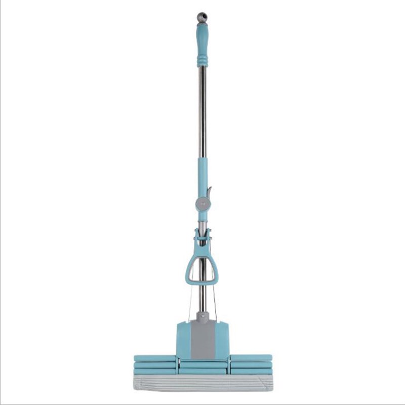 食安库海绵拖把免手洗不锈钢三滚轮式挤水胶棉大号吸水拖把头墩布