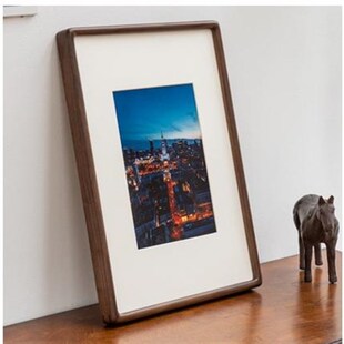 黑胡桃实木相框6寸/a4摆台结婚照原木像框挂墙装裱洗照片做成相框