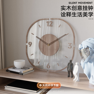 钟表挂钟客厅家用时尚 时钟挂墙静音石英钟挂表 简约北欧2022新款