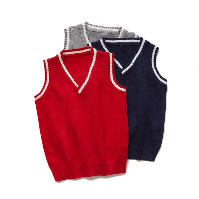 儿童毛衣马甲男童背心针织衫女童毛线毛衣春秋冬纯棉新款学生校服