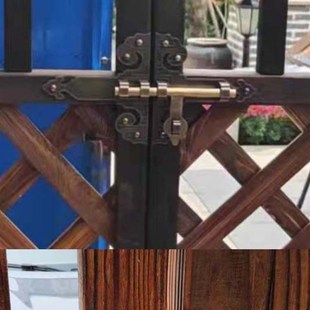 室外木门插销防锈纯铜门锁民宿客栈大门老式插销中式庭院大门锁扣