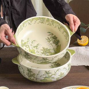 酸菜鱼大盆碗家用10寸大汤碗双耳汤盆陶瓷大号盘子水煮鱼专用大碗