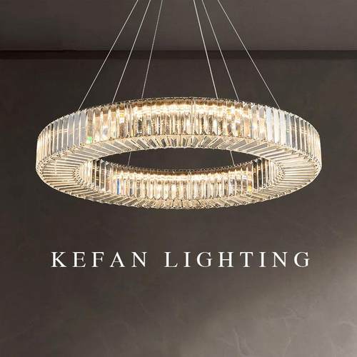 轻奢吊灯客厅大吊灯卧室餐厅灯创意圆环设计师现代简约K9水晶吊灯