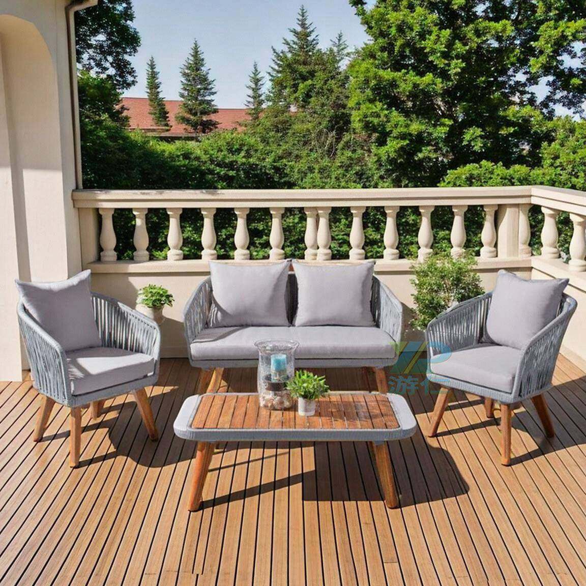 户外绳编沙发庭院花园阳台休闲小区售楼部藤柚木沙发组合防水防晒,五金/工具,五金工具箱/五金收纳箱,淘宝优惠券,粉丝福利购,淘宝优惠卷