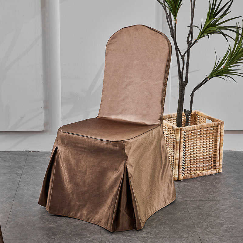 酒店椅子套罩罩饭店凳套连体套桌纹理现代简约餐椅定制宴会贡缎