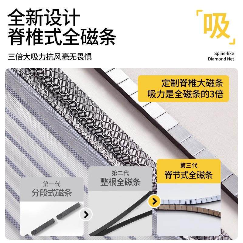 【猫抓不破】2024蝇蚊吸纱窗门帘高档防门新款磁性防虫夏季磁珠子