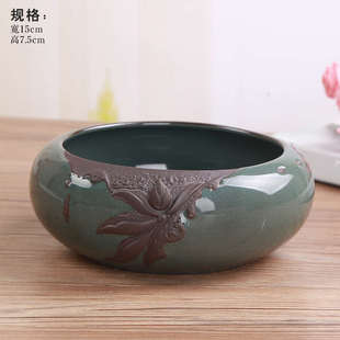 水养铜钱草花盆多无绿盆景孔碗培植莲陶瓷肉富贵竹睡莲拼盘水花盆