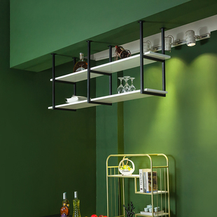 格栅板置物架北欧铁艺吊柜隔客厅厨房餐厅悬挂字一吧台吊架置物架